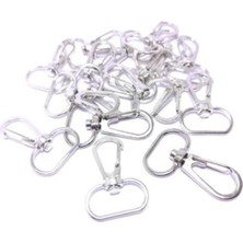 Orhan Çanta Gümüş Makrome Anahtarlık Aparatı 30 Adet Telli Kanca Anahtarlık Klipsi Halkası