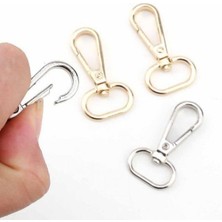 Orhan Çanta Gümüş Makrome Anahtarlık Aparatı 30 Adet Telli Kanca Anahtarlık Klipsi Halkası