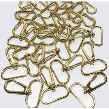 Orhan Çanta Gold Makrome Anahtarlık Aparatı 50 Adet Telli Kanca Anahtarlık Klipsi Halkası