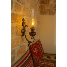 Tel Lighting Ferforje Gaz Lambası, Eskitme Renk Tekli Duvar Lambası