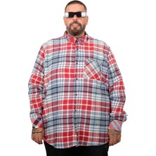 Mode Xl Büyük Beden Erkek Oduncu Gömlek 25394 Mavi