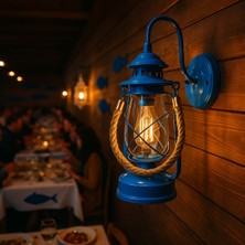 Tel Lighting Halatlı Sarkıt Gemici Aplik Aydınlatma, Mavi Renk