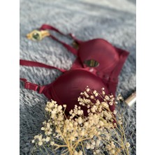 Assina Bordo Sütyen Önden Çıtçıt Balensiz ( Çeyiz,düğün,nişan,yılbaşı,özel Günler)