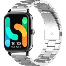 Tagomoon Haylou Rs4 Plus ile Uyumlu Kordon Klasik Baklava Model Paslanmaz Çelik Metal Kayış