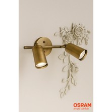 Tel Lighting 2\'li Spot GU10 Ampül Dahil Eslitme Aplik Bronz Eskimet