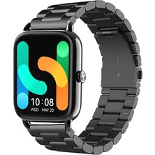 Tagomoon Haylou Rs4 Plus ile Uyumlu Kordon Klasik Baklava Model Paslanmaz Çelik Metal Kayış