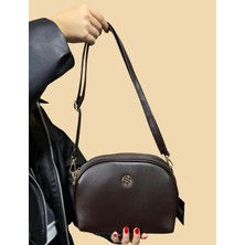 Turqa Acıkahve Iki Bölmeli Yumuşak Suni Deri Astarlı Iç Bölme Kadın Çapraz Çanta