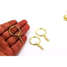 Orhan Çanta 25 mm Zincirli Anahtarlık Halkası, Sarı Kaplama 250 Adet