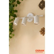 Tel Lighting 3\'lü Spot GU10 Ampül Dahil Eslitme Spot Aplik Beyaz