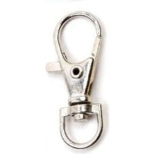 Orhan Çanta 25 Adet İstakoz Anahtarlık Kancası - 3.5 cm 360 Derece Döner Klips - Gümüş Renk Metal Aparat