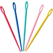 Orhan Çanta 100 Adet 9 cm Boyutlarında Karışık Plastik Yün Iğne Iğnesi Çocuklar Için Eğitici Iğne