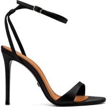 Jabotter %100 Saten Siyah Kadın Topuklu Ayakkabı Amour Saten 10 cm