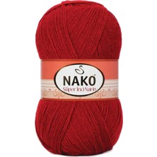 Nako 1 Adet Süper Inci El Örgü Ipi 100 gr Koyu Kırmızı 1175