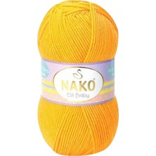 Nako 1 Adet Elite Baby El Örgü Ipi Tüylenmeyen Bebek Yünü Koyu Sarı 4674