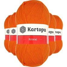 Kartopu 5 Adet Kristal Çift Katlı El Örgü Lif Ipi Turuncu K210