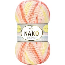 Nako Elit Baby Mini Batik Bebe El Örgü Ipi Turuncu Sarı 32430