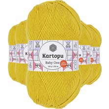Kartopu 5 Adet Baby One Tüylenmeyen El Örgü Ipi Yünü Hardal Sarı K1321
