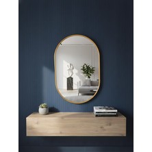 Esenhome DECOR Gold Çerçeveli Elips Duvar Aynası 60X90CM