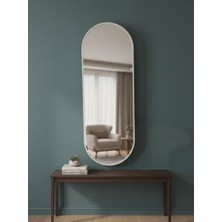 Esenhome DECOR Beyaz Çerçeveli Elips Duvar Aynası 60X160CM