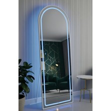 Esenhome DECOR Beyaz Çerçeveli Mavi Ledli Oval Boy Aynası 60X180CM