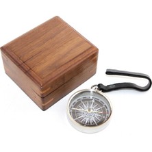 Norino Ahşap Kutulu Krom Pusula