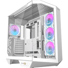 Quantum Gaming Proxima  Beyaz  4 Adet Argb Fan 390MM VGA Temperli Cam ve Type-C Bağlantılı 850W Beyaz Gaming Kasa