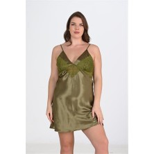 Red Womans Büyük Beden Haki Gecelik 2104