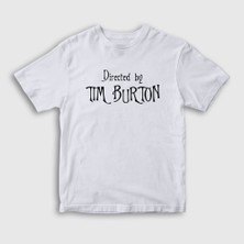 Presmono Unisex Çocuk Beyaz Directed By Tim Burton Hediye Yönetmen T-Shirt