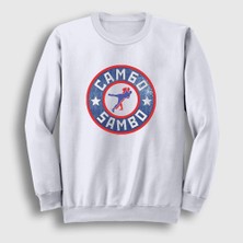 Presmono Unisex Beyaz Symbol Ufc Mma Dövüşçü Sambo Sweatshirt