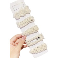 Hype Store -Kadın 5'li Inci Model Yan Saç Tokası Seti