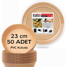Hype Store 50 Adet Air Fryer Pişirme Kağıdı 23 cm – Tek Kullanımlık, Yapışmaz, Yağ Geçirmez, Yuvarlak Tabak Mod