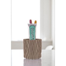 Evene Diş Fırçalığı Diş Fırçalık Diş Fırçası Standı Diş Fırçası Tutucu Koyu Vizon Renk Model 78