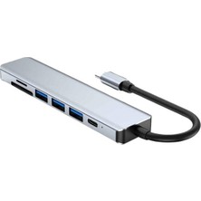Sergen Reklam 8 Portlu Macbook Çevirici Type C Hub  Sd Tf USB Çoğaltıcı Ethernet - SE002E-6DI3N1