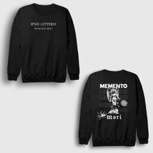 Presmono Unisex Siyah Angel Memento Mori Sırt Baskılı Sweatshirt