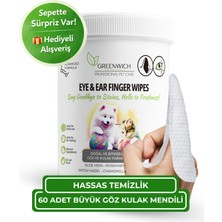 Göz Kulak Büyük Boy Parmak Mendil 60 Adet | Kir Temizleyici | Kedi Köpek | Nano Gümüş Içermez