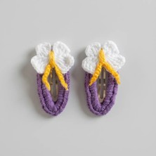 Rug Muse El Örgüsü Kız Çocuk Çıtçıt Toka Seti - Violet Butterfly - Kelebek Figürlü - Mor (2'li Paket)