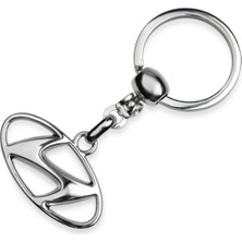 Stilix Garage Hyundai Logolu Metal Otomobil Anahtarlığı - Krom Kaplamalı