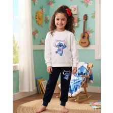 Kidello Ekru Kadife Kız Çocuk Eşofman Takımı Blue Koala Baskılı 3-4 ve 7-8 Yaş | Yumuşak & Şık