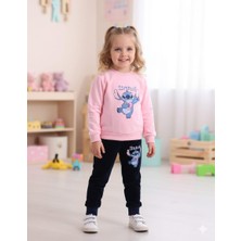 Kidello Pembe Kadife Kız Çocuk Eşofman Takımı Blue Koala Baskılı 3-4 ve 7-8 Yaş | Yumuşak & Şık