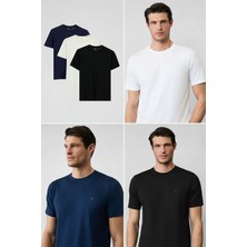 Kiğılı Bisiklet Yaka Regular Fit %100 Pamuk 3'lü Paket Tişört Seti