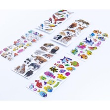 Shop A Way Bimotif 6 Adet Kabartmalı Yapışkan Sticker, Hayvanlar Alemi