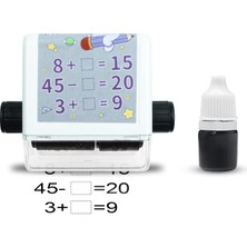 Shop A Way Roller Dijital Öğretim Mührü, 2'si 1 Arada Ek ve Çıkarma Silindir Damgası, Yeniden Kullanılabilir He