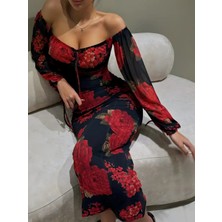 Havens Rose Tül Uzun Elbise