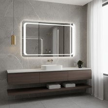 Aypars Atölye Aurora LED Ayna – Köşeleri Oval Dikdörtgen Duvar Aynası