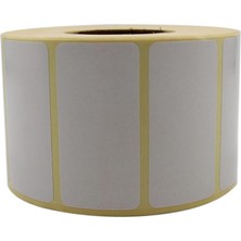 Shop A Way , Hazır Al Kuşe Etiket 60MM x 30MM Ruloda 1000 Adet 40MM Kuka Çapında Baskısız Barkod Yazıcı Etiketi