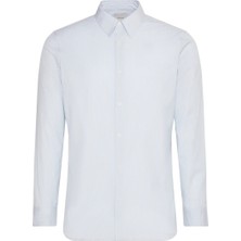 Calvin Klein Erkek Mavi Calvin Klein Ls Thın Strıpe Supıma Stretch Sl Mavi Erkek Tişört