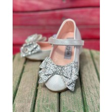 Surpie Shoes Kız Çocuk Ortopedik Pullu Fiyonk Detaylı Babet, Çocuk Ortopedik Babet