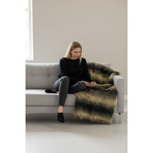 Plush Studio İstanbul Kurt Desenli Uzun Tüylü Peluş Kumaş – Dekoratif, Yumuşak Doku | 50×150 cm