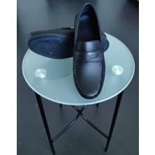 Msn Makosen Günlük Rahat Model Yazlık Ortopedik Kauçuk Taban Erkek Ayakkabısı Suni Deri Siyah Bağcıksız