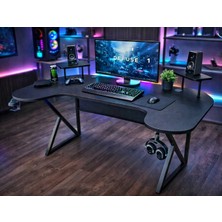 Özel Joystick Tasarım Oyuncu Masası 160  cm  Bardaklık ve Kulaklık Tutucu Hediye.